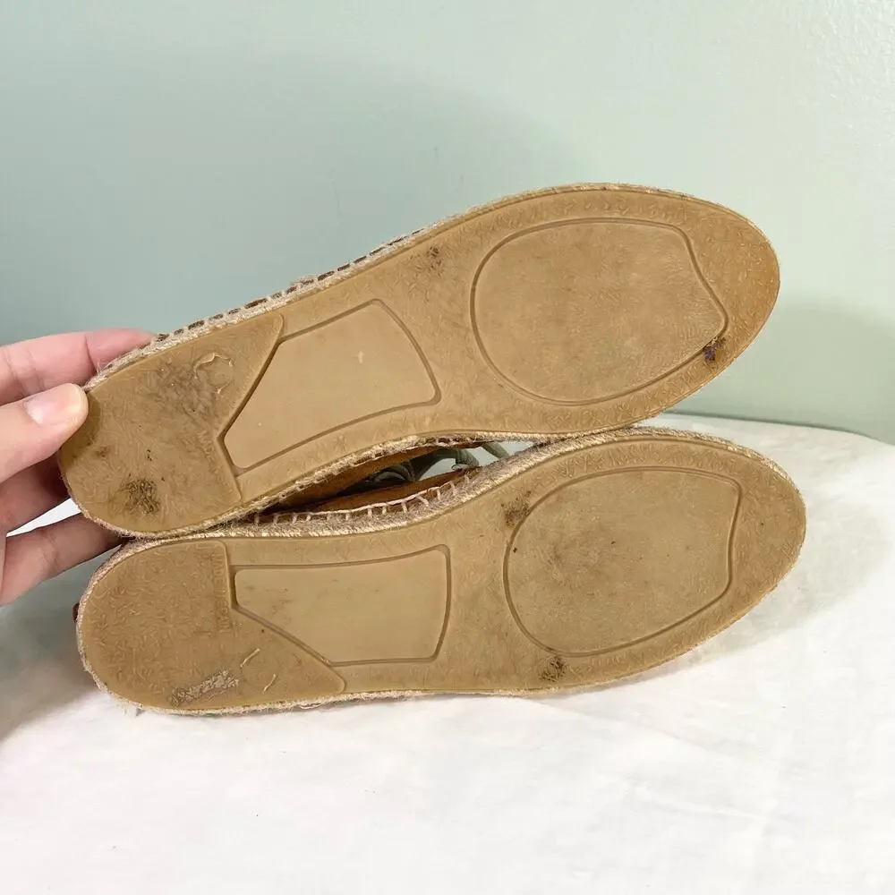 275 Central Espadrille Ankle Boots 39/9 Brown Suede Cabincore Boho Cottagecore